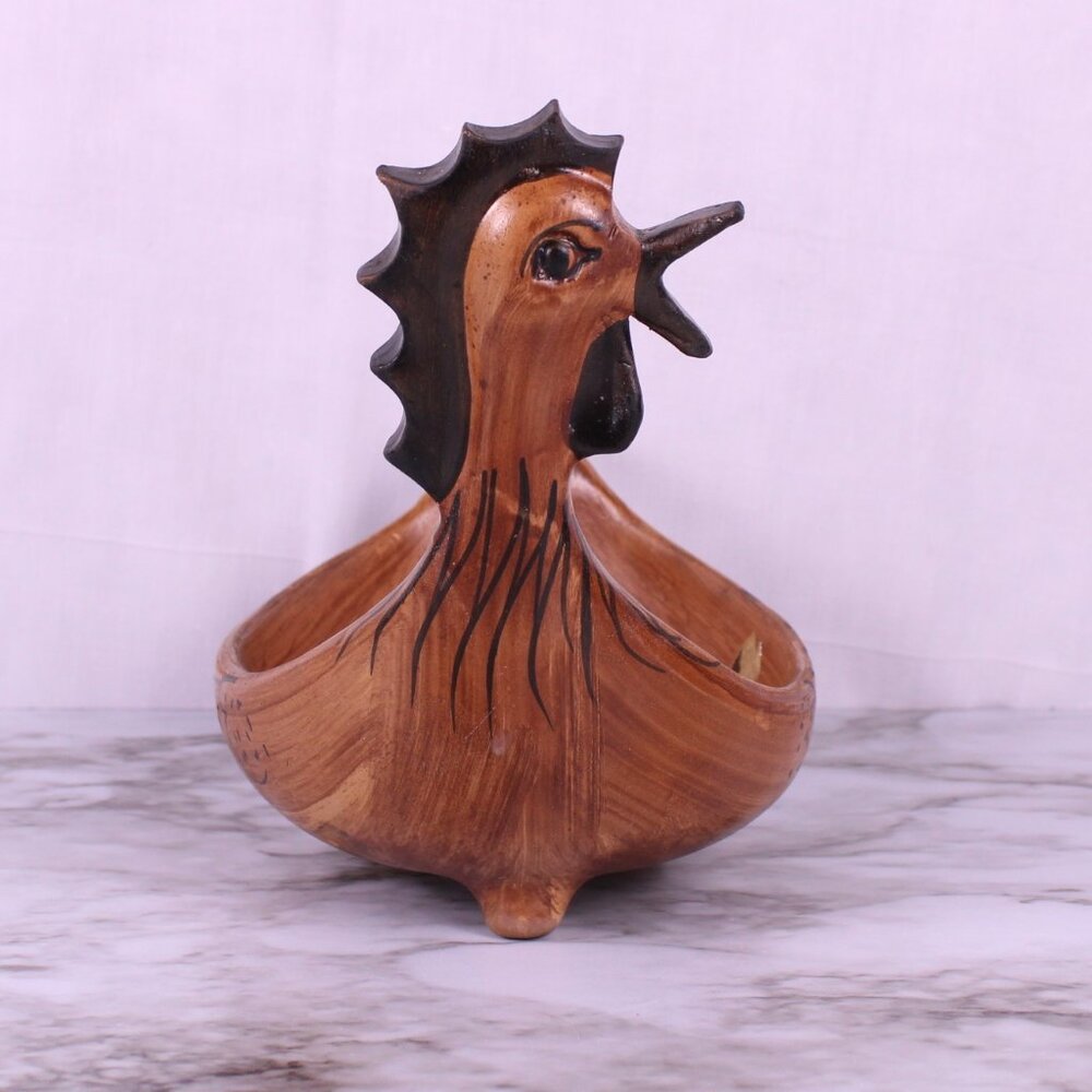 Florentine Italy Ceramic Rooster Bowl Hand‎ Painted Farmhouse Rustic Decor